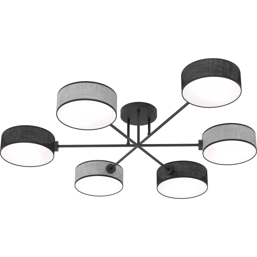 Felületre szerelhető csillár MAGA 6xE14/10W/230V fekete/szürke