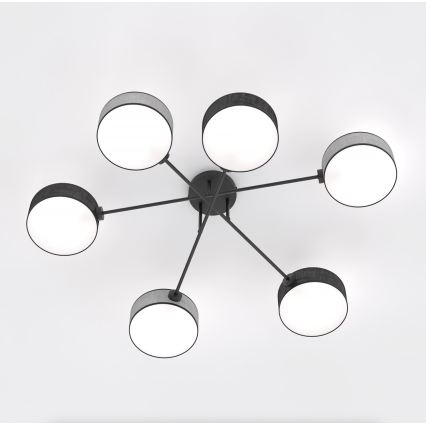 Felületre szerelhető csillár MAGA 6xE14/10W/230V fekete/szürke