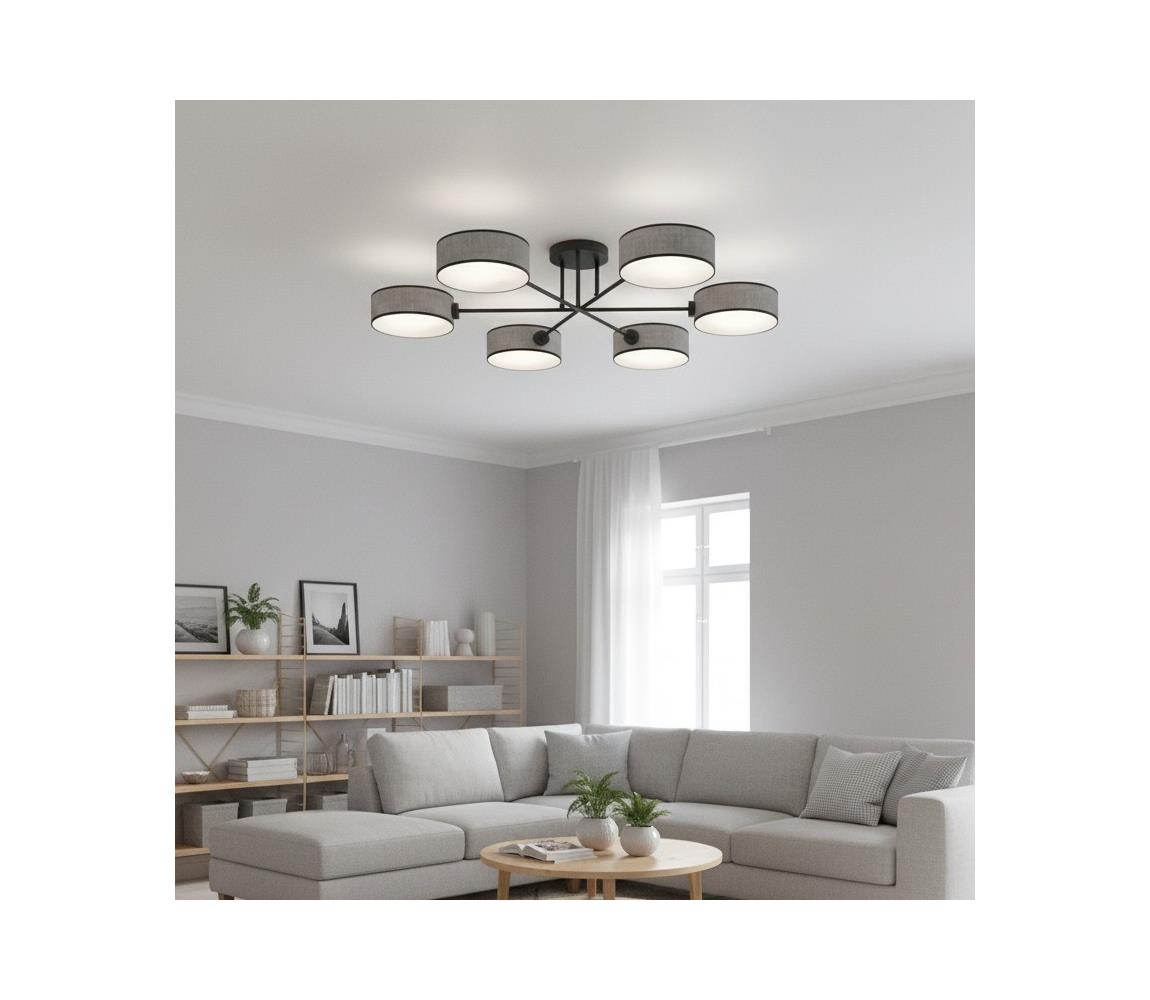 EMIBIG Felületre szerelhető csillár MAGA 6xE14/10W/230V szürke 1570/6