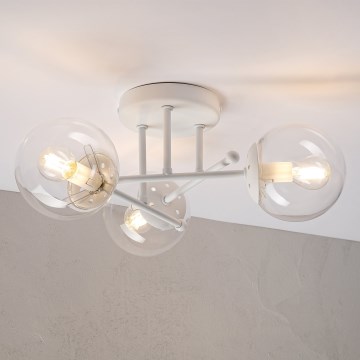 Felületre szerelhető csillár MALENA 3xE14/5W/230V fehér/átlátszó
