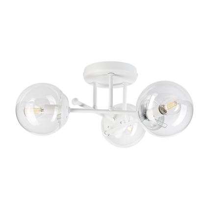 Felületre szerelhető csillár MALENA 3xE14/5W/230V fehér/átlátszó