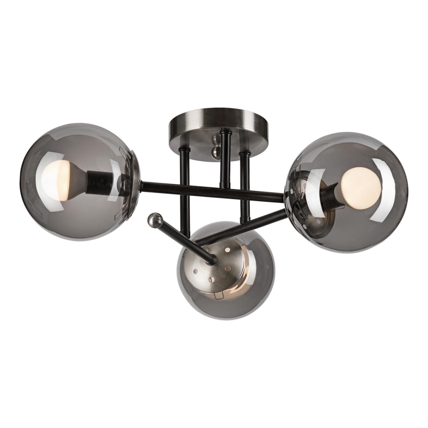 Felületre szerelhető csillár  MALENA 3xE14/5W/230V fekete/füstös