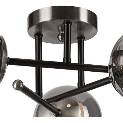 Felületre szerelhető csillár  MALENA 3xE14/5W/230V fekete/füstös