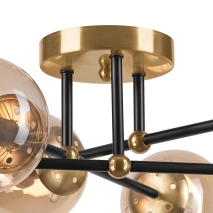 Felületre szerelhető csillár MALENA 6xE14/5W/230V arany/fekete/füstös bézs