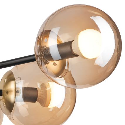 Felületre szerelhető csillár MALENA 6xE14/5W/230V arany/fekete/füstös bézs