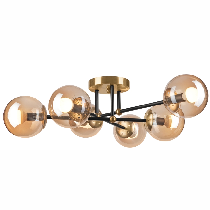 Felületre szerelhető csillár MALENA 6xE14/5W/230V arany/fekete/füstös bézs