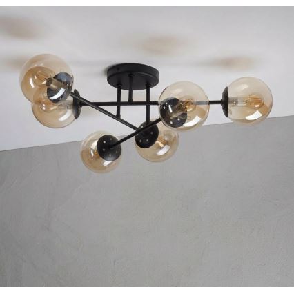 Felületre szerelhető csillár MALENA 6xE14/5W/230V barna/füstös bézs