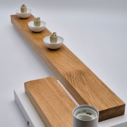 Felületre szerelhető csillár MATTE 2xE27/15W/230V + 3xG9/5W/230V fehér/tölgy