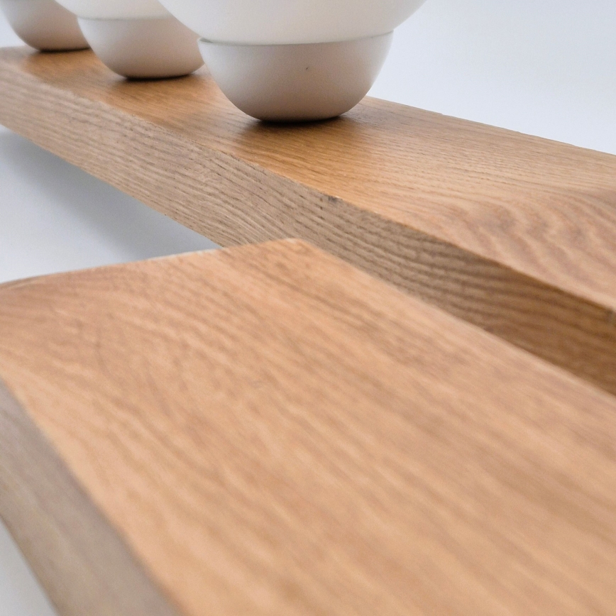 Felületre szerelhető csillár MATTE 2xE27/15W/230V + 3xG9/5W/230V fehér/tölgy