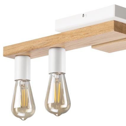 Felületre szerelhető csillár MATTE 4xE27/15W/230V fehér/tölgy