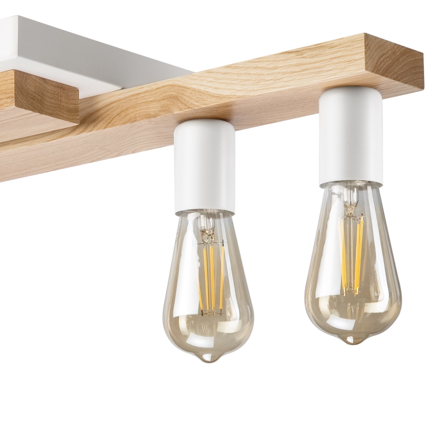 Felületre szerelhető csillár MATTE 4xE27/15W/230V fehér/tölgy