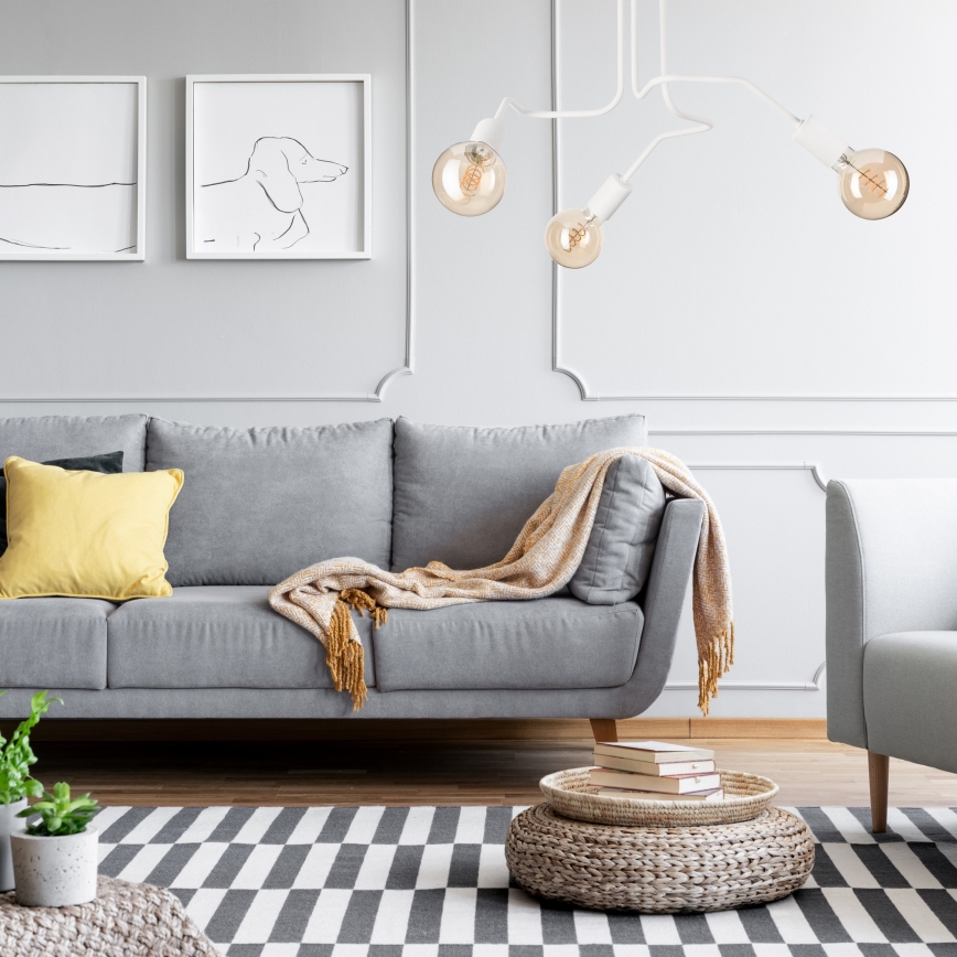 Felületre szerelhető csillár MATYLDA 3xE27/60W/230V fehér