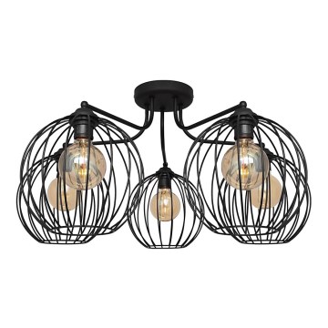 Felületre szerelhető csillár MERCURE 5xE27/15W/230V fekete