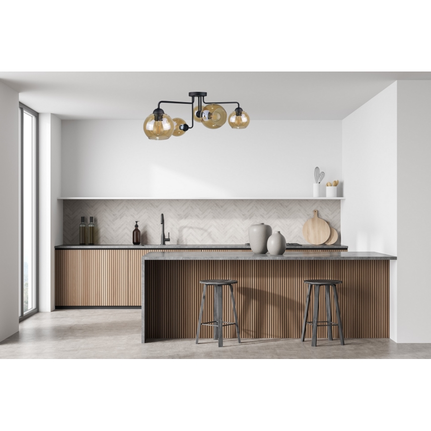 Felületre szerelhető csillár MONDE BLACK 5xE27/60W/230V