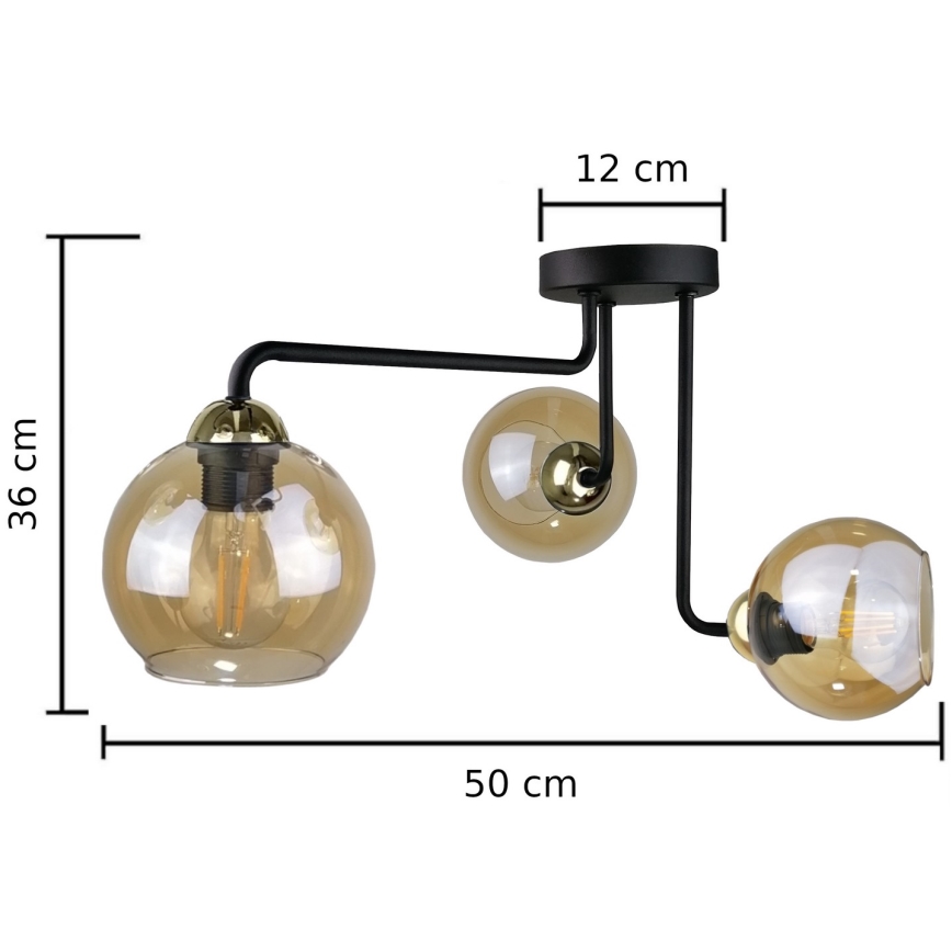 Felületre szerelhető csillár MONDE GOLD 3xE27/60W/230V