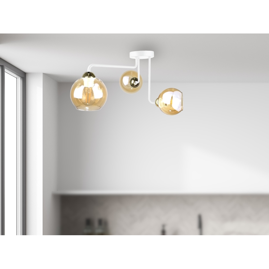 Felületre szerelhető csillár MONDE WHITE 3xE27/60W/230V