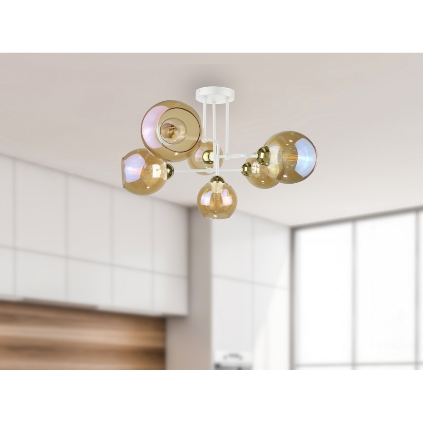 Felületre szerelhető csillár MONDE WHITE 6xE27/60W/230V