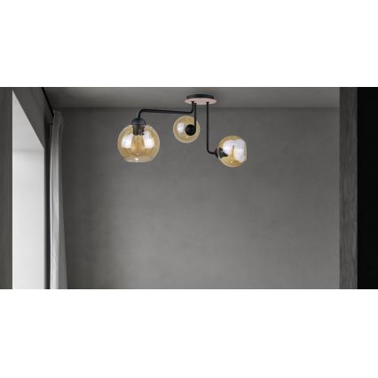 Felületre szerelhető csillár MONDE WOOD 3xE27/60W/230V