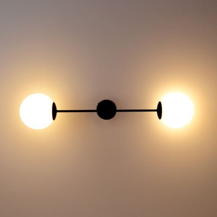 Felületre szerelhető csillár MOON 2xE27/15W/230V fekete