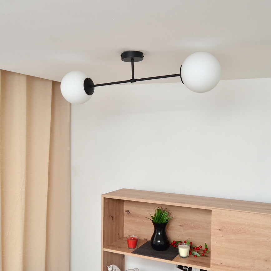 Felületre szerelhető csillár MOON 2xE27/15W/230V fekete