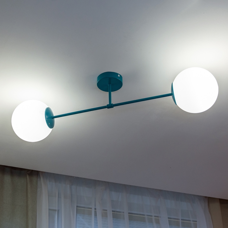 Felületre szerelhető csillár MOON 2xE27/15W/230V türkiz