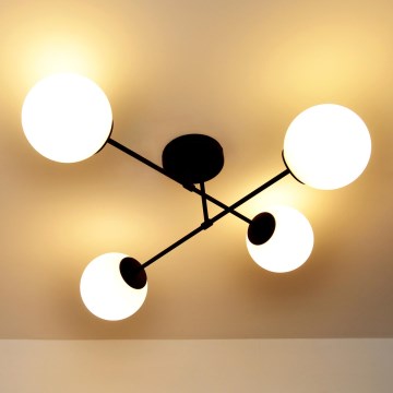 Felületre szerelhető csillár MOON 4xE27/15W/230V fekete