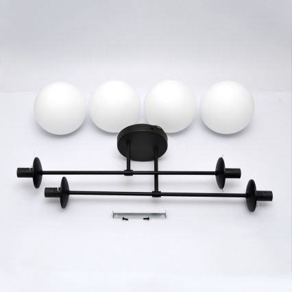 Felületre szerelhető csillár MOON 4xE27/15W/230V fekete