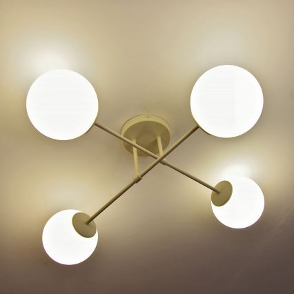 Felületre szerelhető csillár MOON 4xE27/15W/230V krémszínű