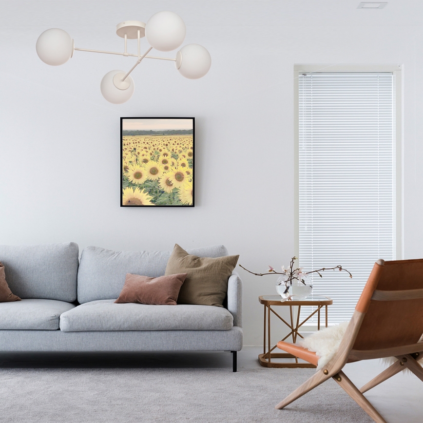 Felületre szerelhető csillár MOON 4xE27/15W/230V krémszínű