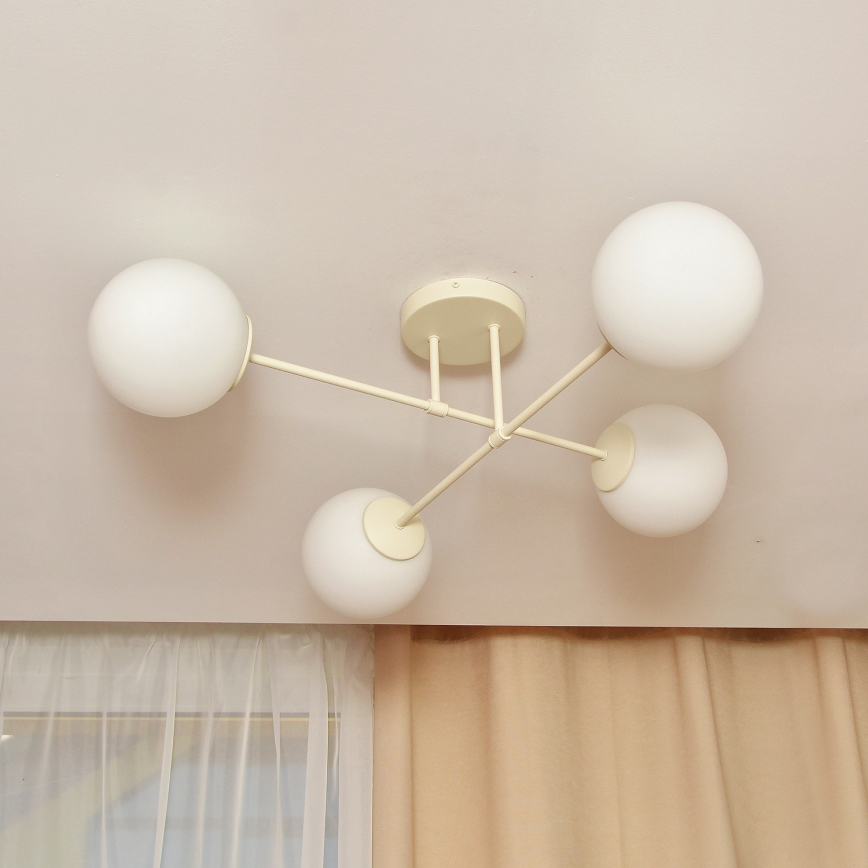 Felületre szerelhető csillár MOON 4xE27/15W/230V krémszínű