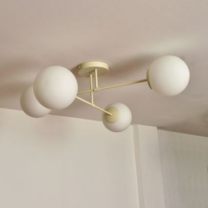 Felületre szerelhető csillár MOON 4xE27/15W/230V krémszínű