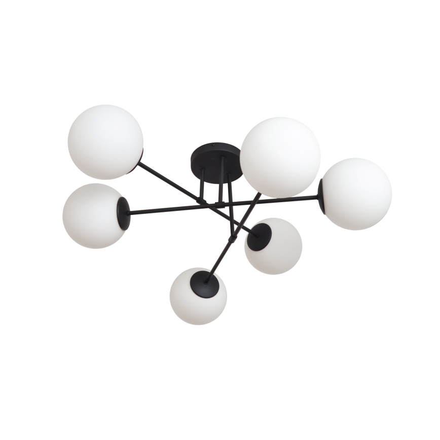 Felületre szerelhető csillár MOON 6xE27/15W/230V fekete