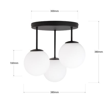 Felületre szerelhető csillár MOONLIGHT 3xE27/15W/230V fekete