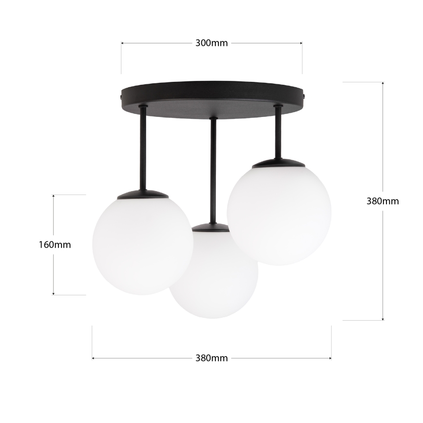 Felületre szerelhető csillár MOONLIGHT 3xE27/15W/230V fekete
