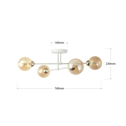 Felületre szerelhető csillár OBSIDIAN 4xG9/10W/230V krém/arany/füstös bézs