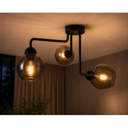 Felületre szerelhető csillár OSMO 3xE27/60W/230V fekete