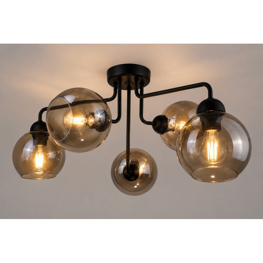 Felületre szerelhető csillár OSMO 5xE27/60W/230V fekete