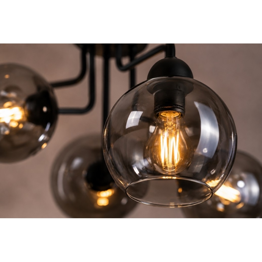 Felületre szerelhető csillár OSMO 5xE27/60W/230V fekete