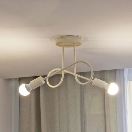 Felületre szerelhető csillár OXFORD 2xE27/15W/230V krémszínű