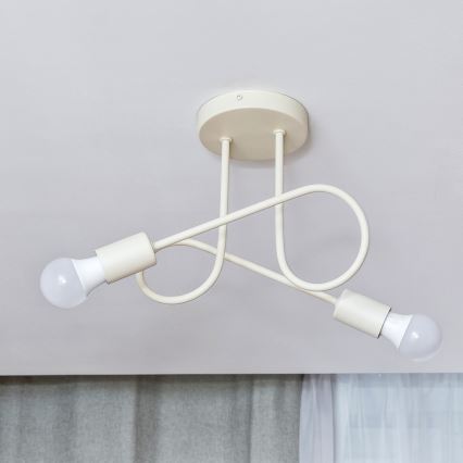 Felületre szerelhető csillár OXFORD 2xE27/15W/230V krémszínű
