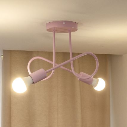 Felületre szerelhető csillár OXFORD 2xE27/15W/230V rózsaszín