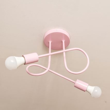 Felületre szerelhető csillár OXFORD 2xE27/15W/230V rózsaszín