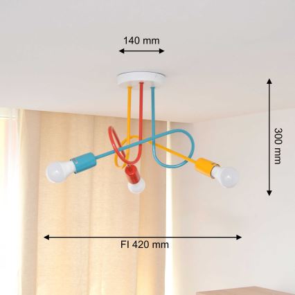 Felületre szerelhető csillár OXFORD 3xE27/15W/230V