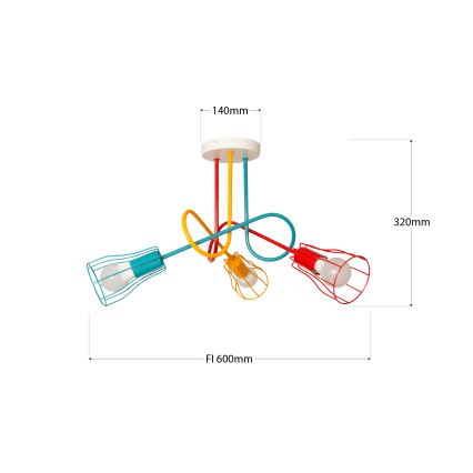 Felületre szerelhető csillár OXFORD 3xE27/15W/230V