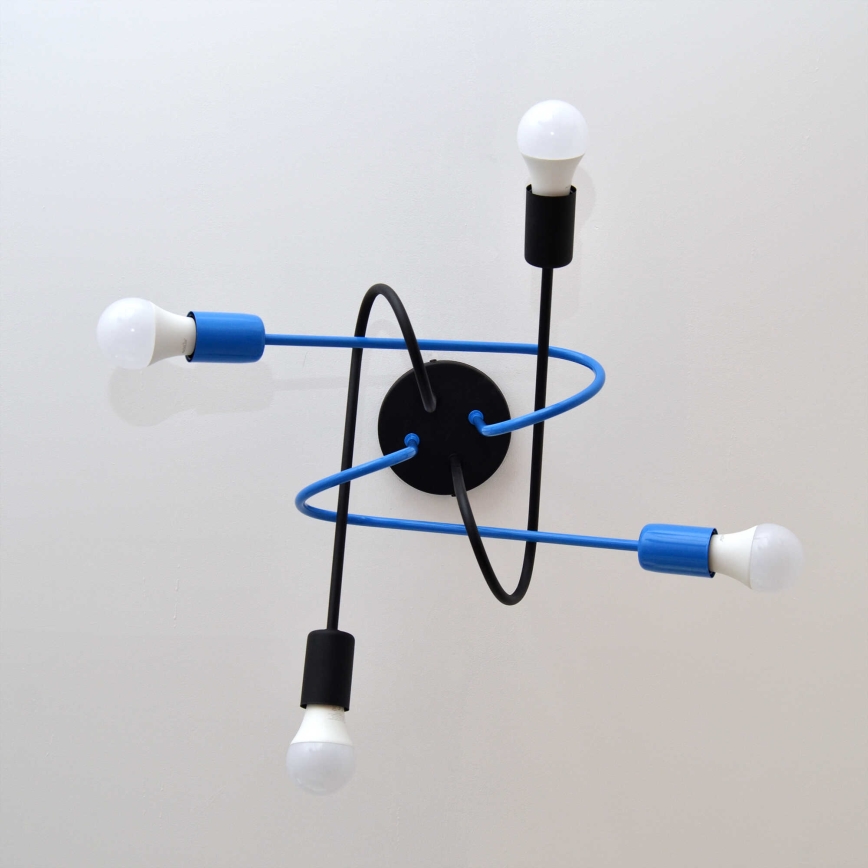 Felületre szerelhető csillár OXFORD 4xE27/15W/230V fekete/kék