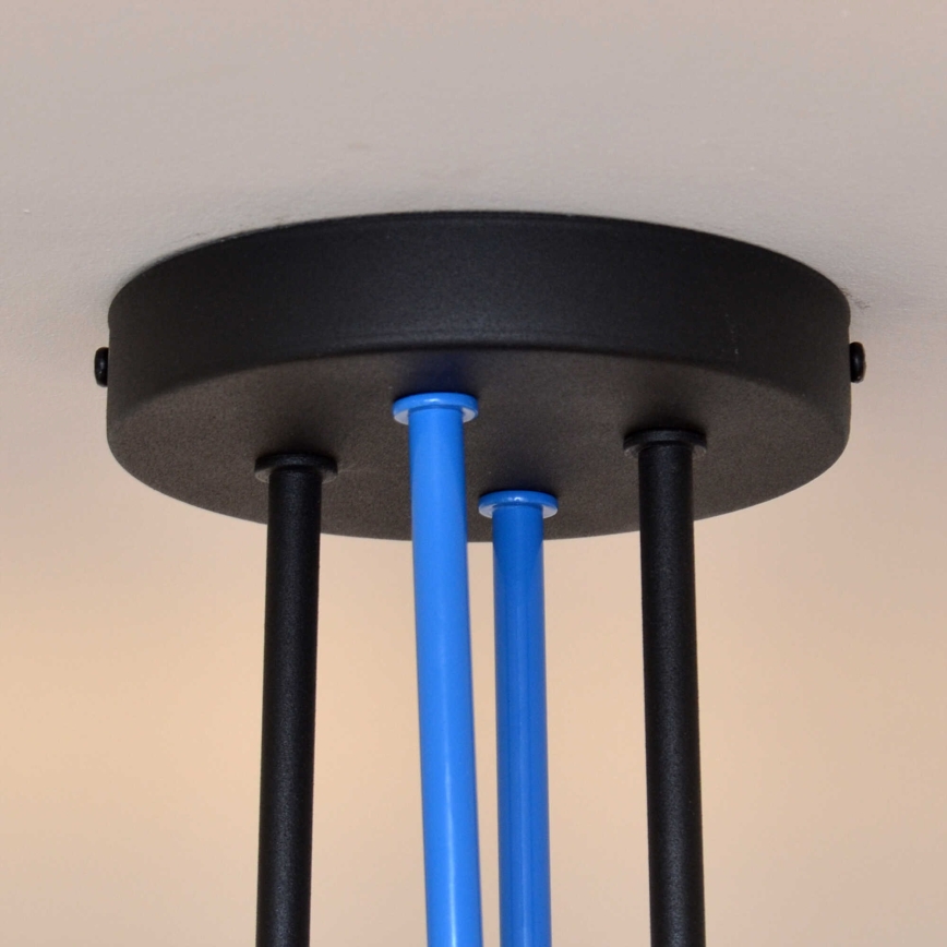 Felületre szerelhető csillár OXFORD 4xE27/15W/230V fekete/kék