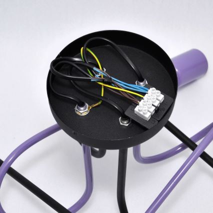 Felületre szerelhető csillár OXFORD 4xE27/15W/230V fekete/lila