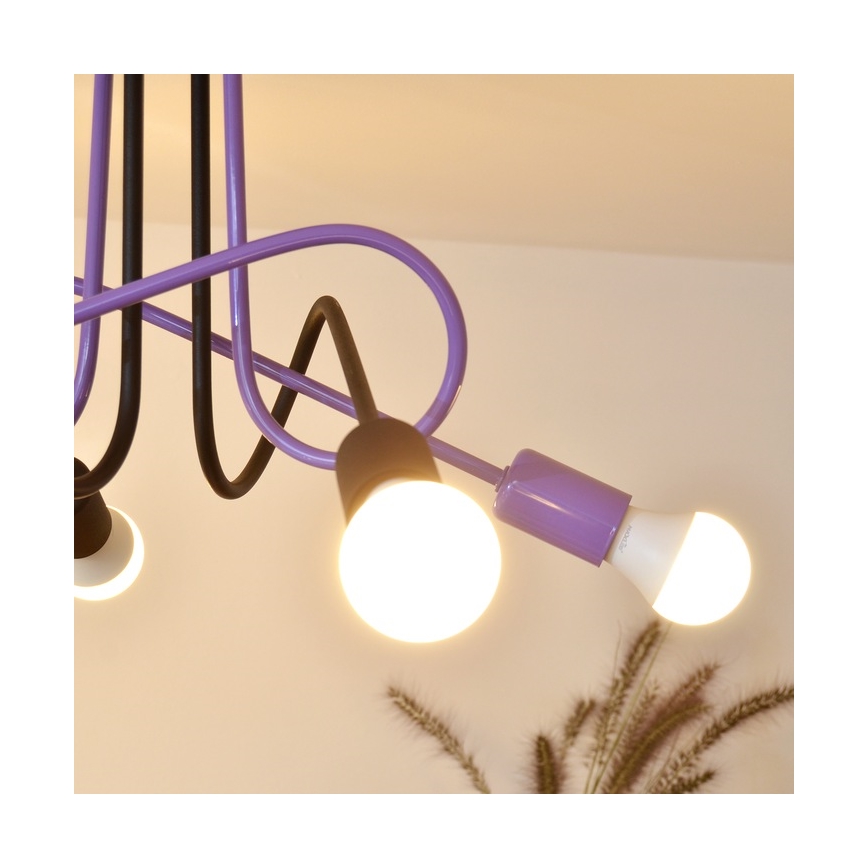 Felületre szerelhető csillár OXFORD 4xE27/15W/230V fekete/lila