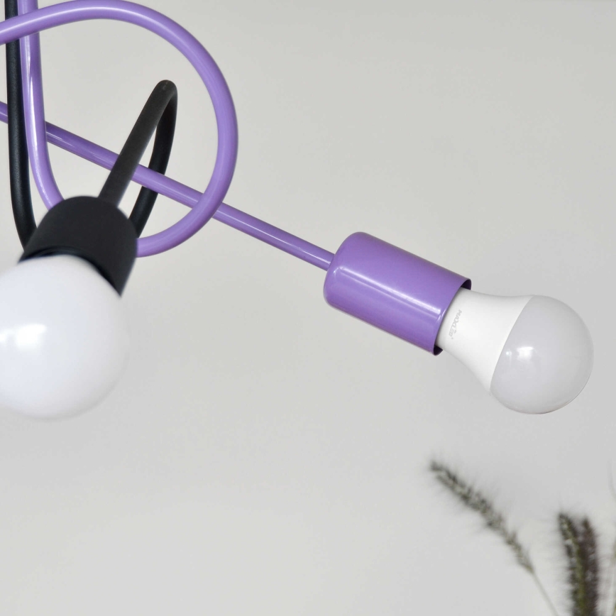 Felületre szerelhető csillár OXFORD 4xE27/15W/230V fekete/lila