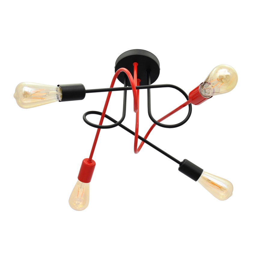 Felületre szerelhető csillár OXFORD 4xE27/15W/230V fekete/piros